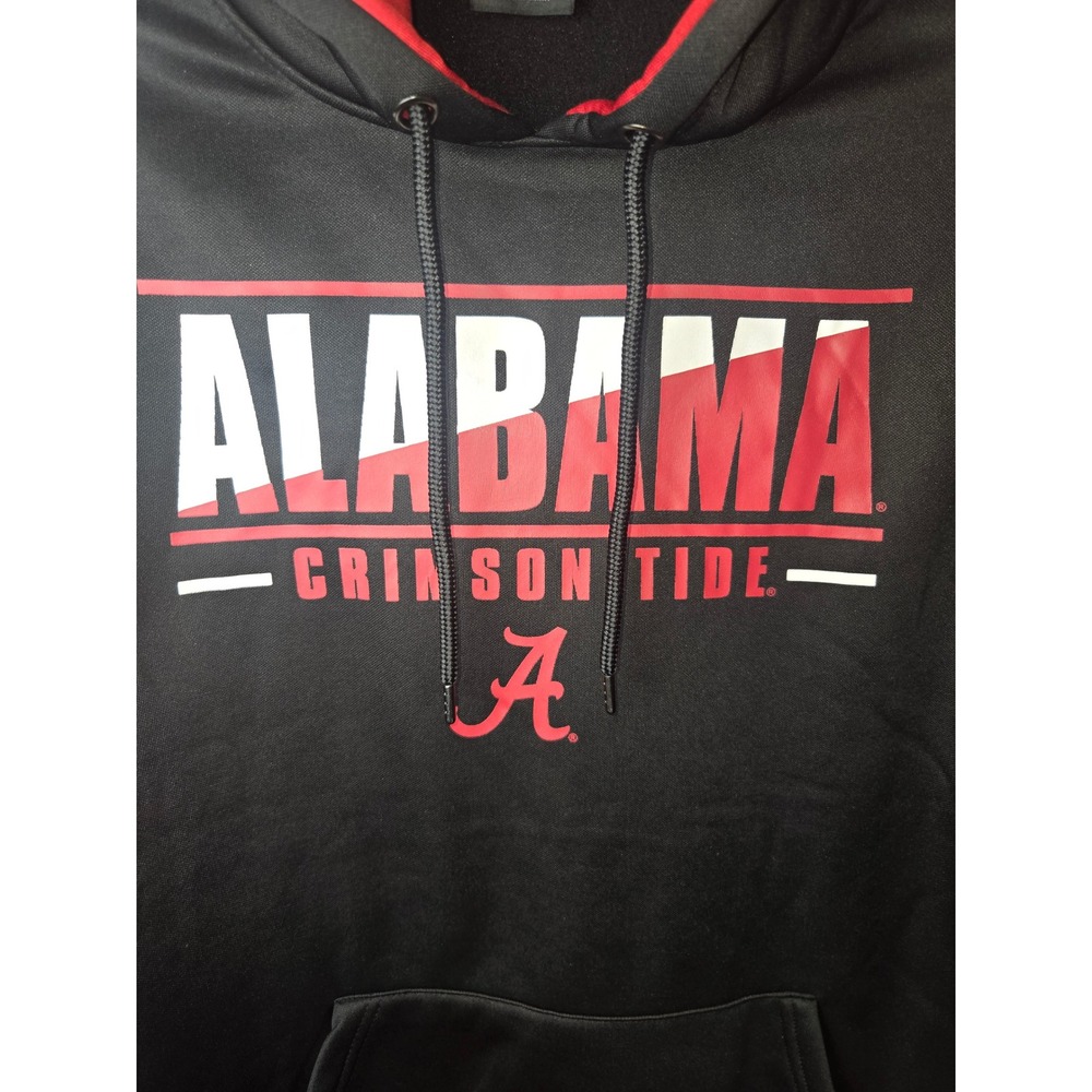 Colosseum Alabama Crimson Tide Black‎ Red Graphic Hoodie Mens Size M - Picture 2 of 5